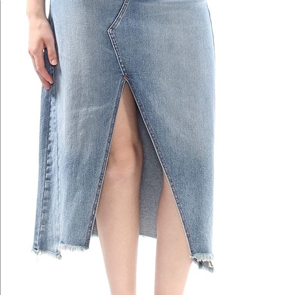 William Rast Jeanie Cut Out Split Denim Skirt - Picture 3 of 4